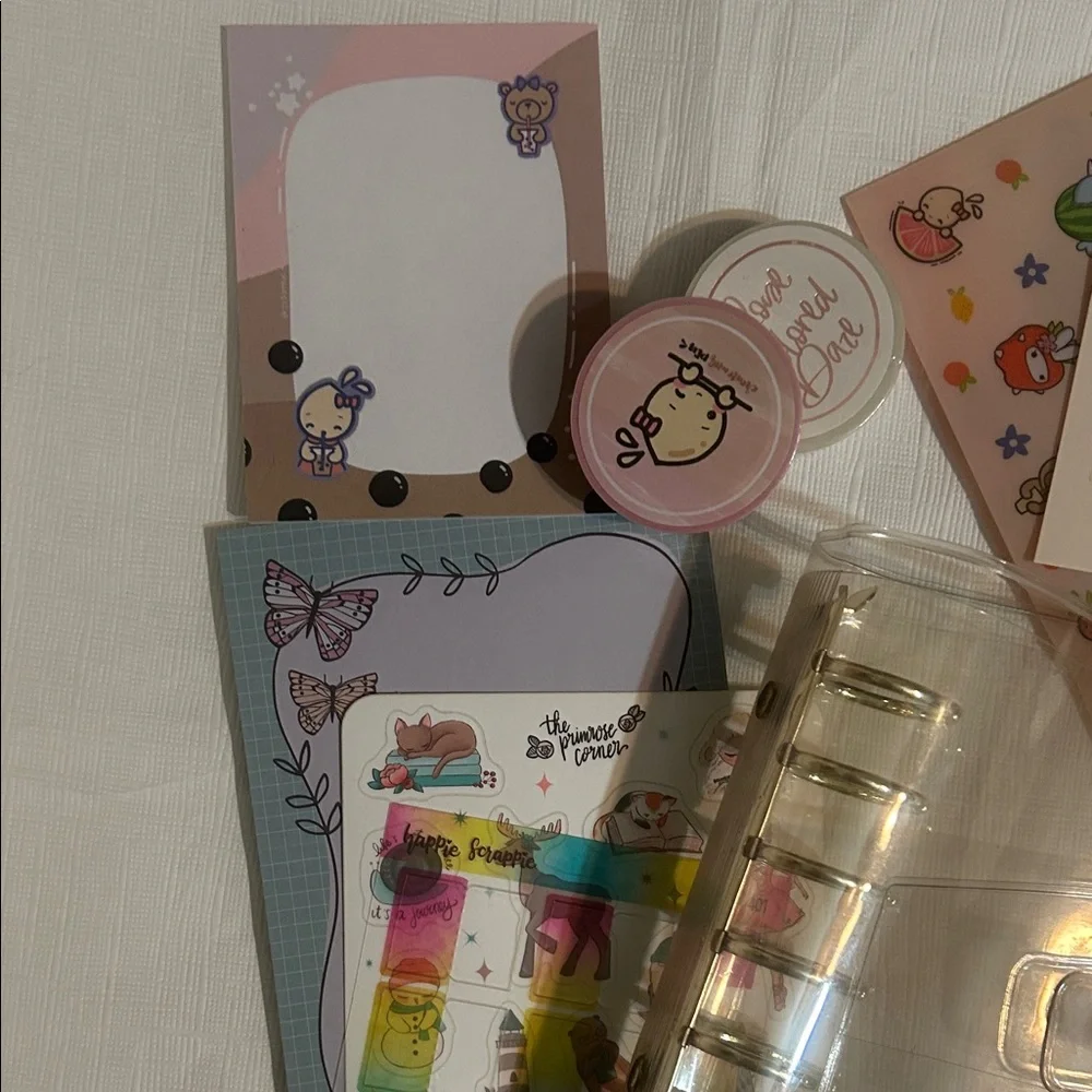Transparent Planner with Pink Accents gold rings from create with pen bundle